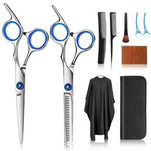 Hair Cutting Scissors Kits, 10 Pcs Stainless Steel Hairdressing Shears Set